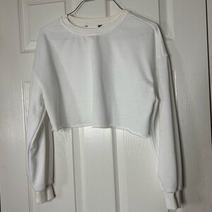 ASOS Classic White raw hem Cropped crewneck